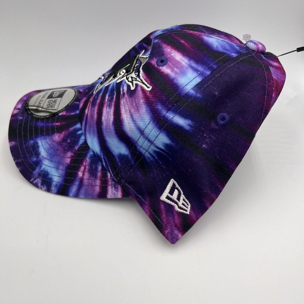 Florida Marlins New Era Casual Classics MLB Purple Tie Dye Adjustable Hat‎ Cap - Picture 2 of 4